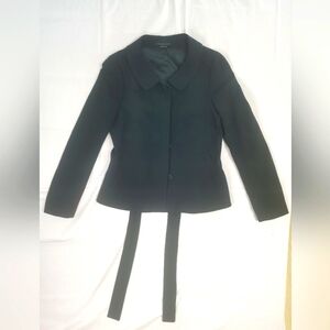 Theory Women's Black Belted Long Sleeve Business Office Blazer Jacket M
